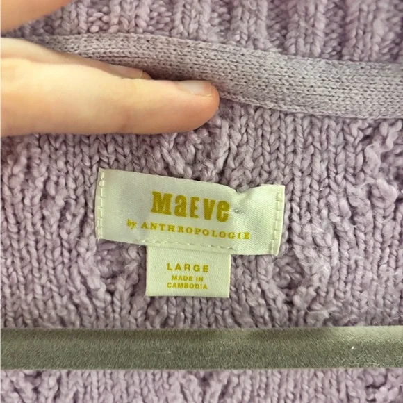 NWOT Anthropologie Maeve The Tillie V Neck Pullover Knit Sweater L - Picture 3 of 5